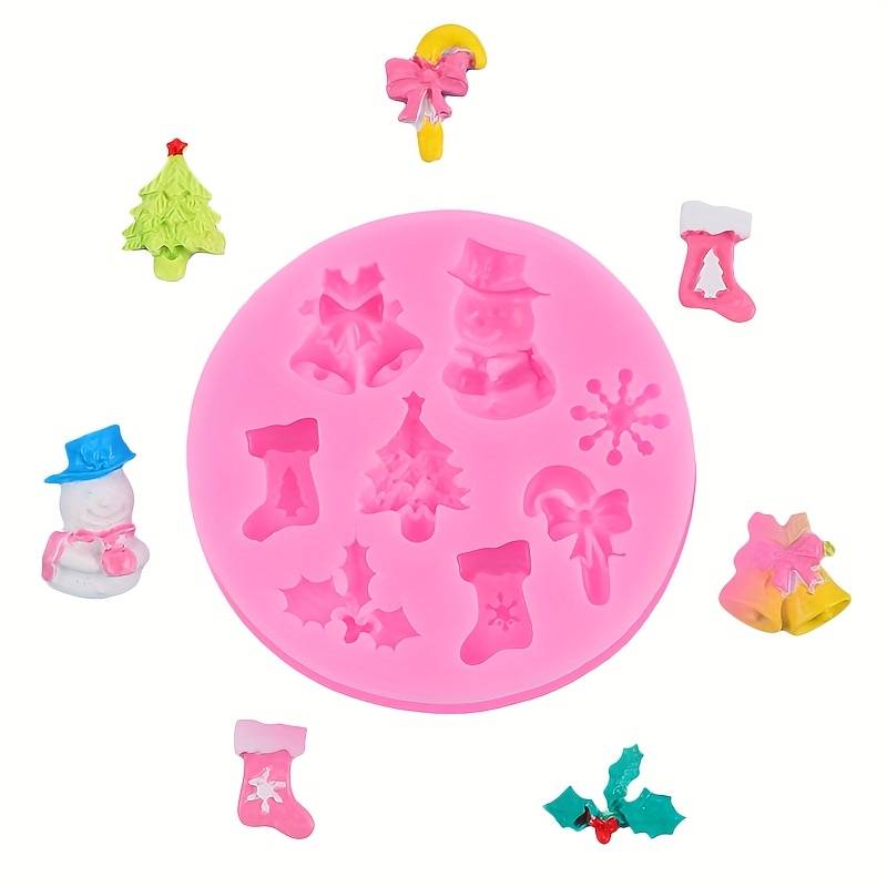 Suitable For Baking Molds Items Pink Christmas Tree Snowman Socks