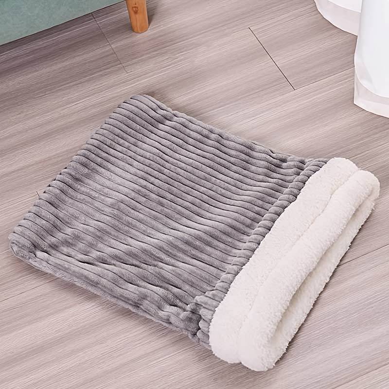 Pet supplies color Thickened Striped Velvet Gray size L  recommended For Pets Within 20 Catties