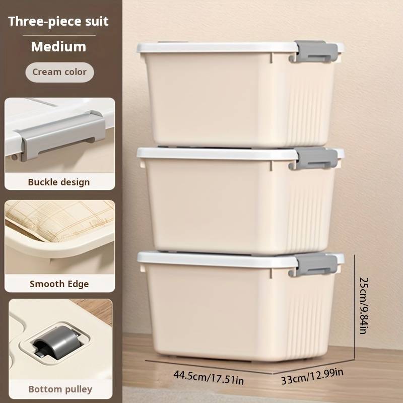 Storage And Organizationmodel 8863 Solid Color 33.6 X 25.1 X 18.7  Set Of 3