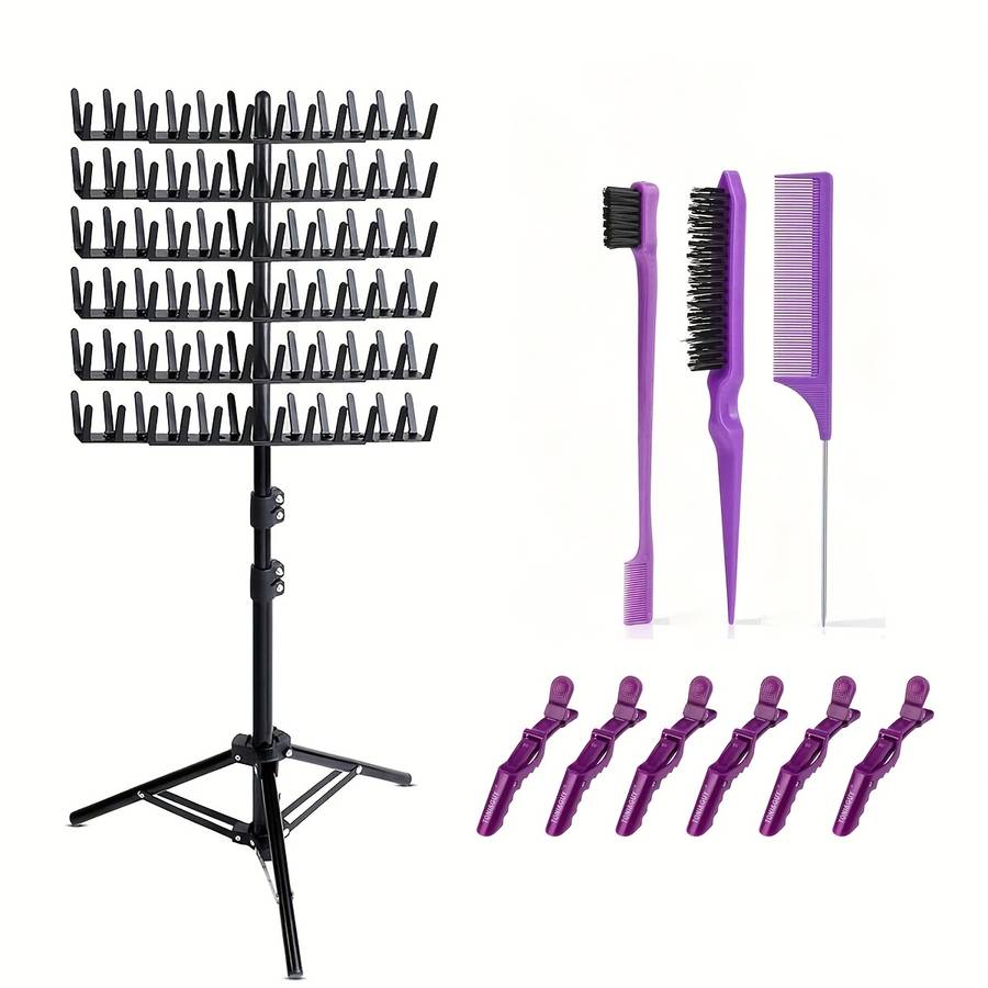 Hair Braiding Products Color Braiding Stand  Purple Ruler 3Piece Set