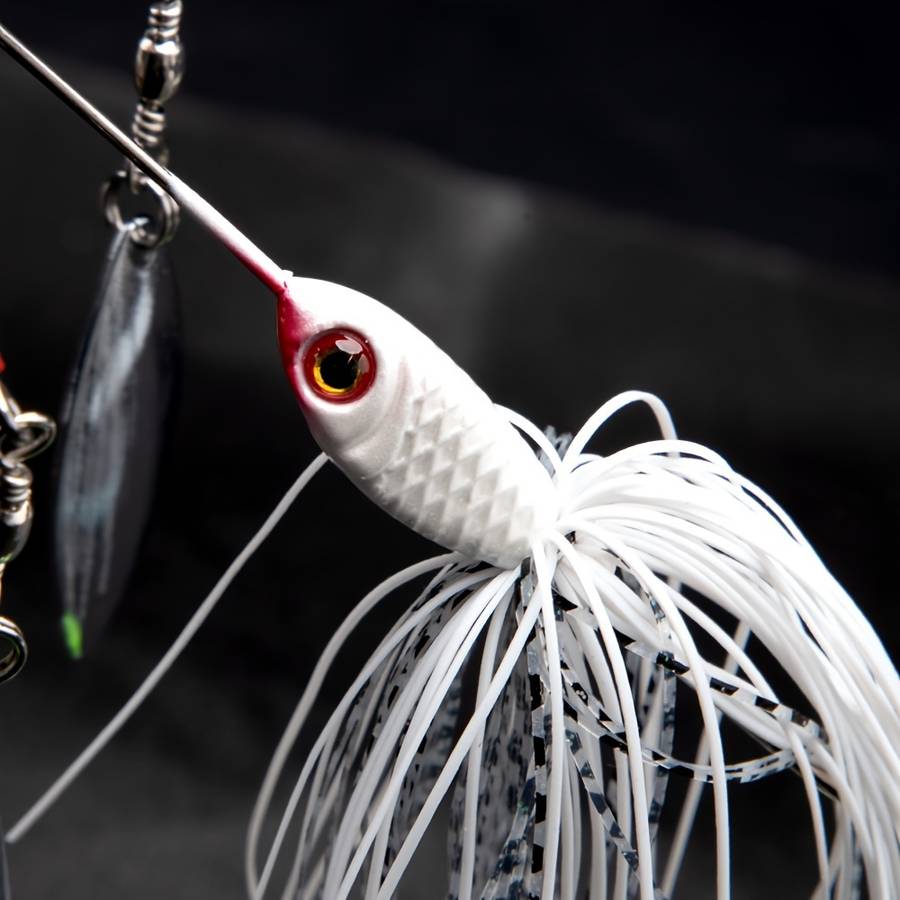 1pc 23g Buzzbait Lure Lead Jig Head Silicone Skirt Rubber Fishing Jigs with Rubber Skirt Lures