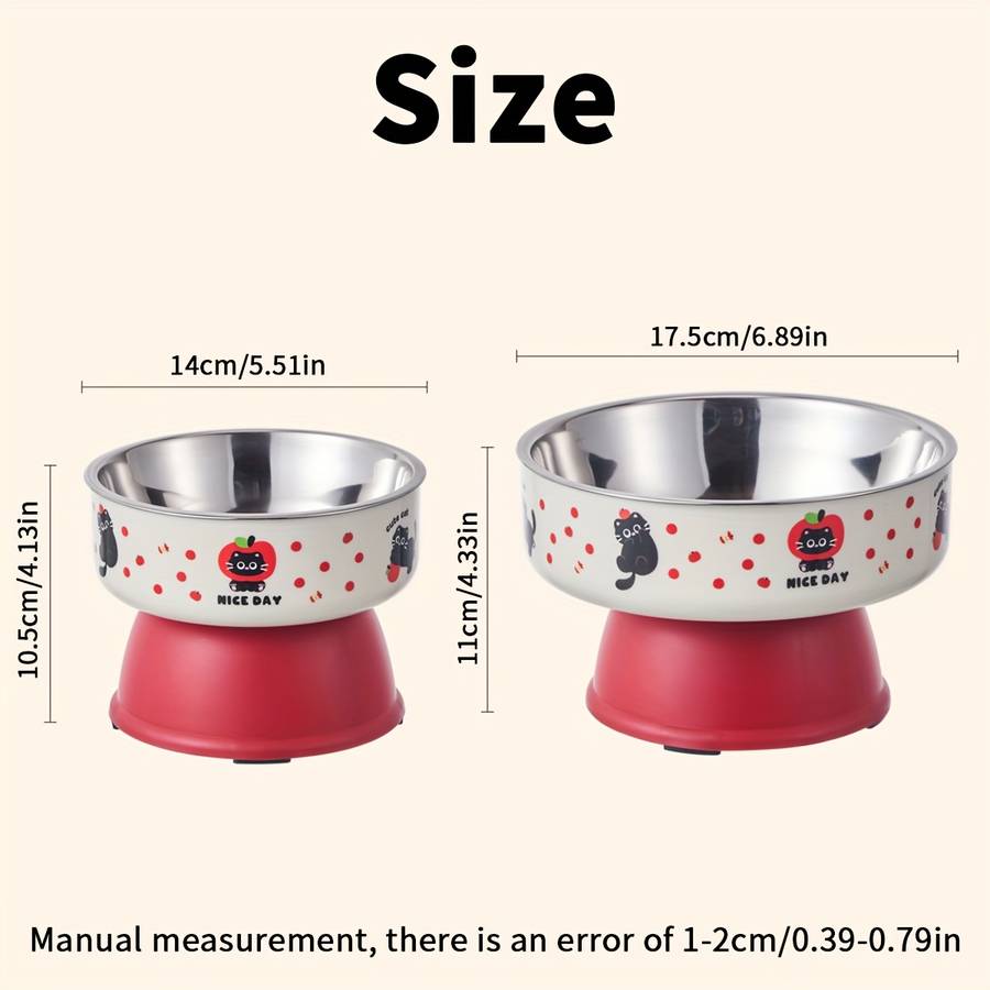 Pet Supplies Color Red Large Size Stainless Steel Bowl