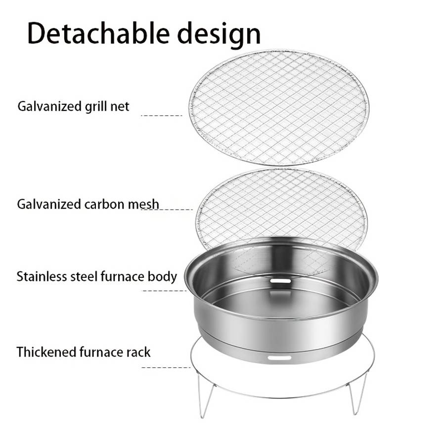 Foldable Campfire Stove Tea Brewing Outdoor Courtyard Fire Pit Portable