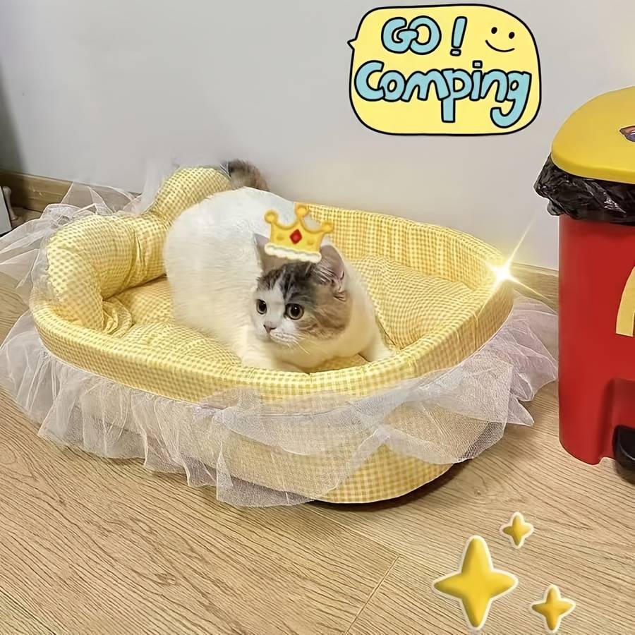 Pet supplies color Cute Green Model Three    piece set   nest  Add  mat  Add  lace  60x 40x 13 cm
