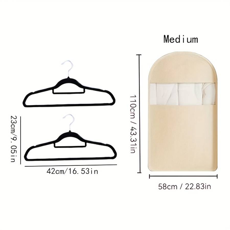 Storage Bag Color  Beige 2 Hangers  1 Garment Dust Cover Sizemiddle
