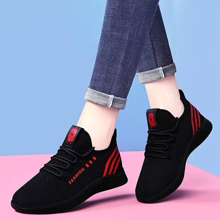 Women S Sneakers Color Black Red Sizeuk 5