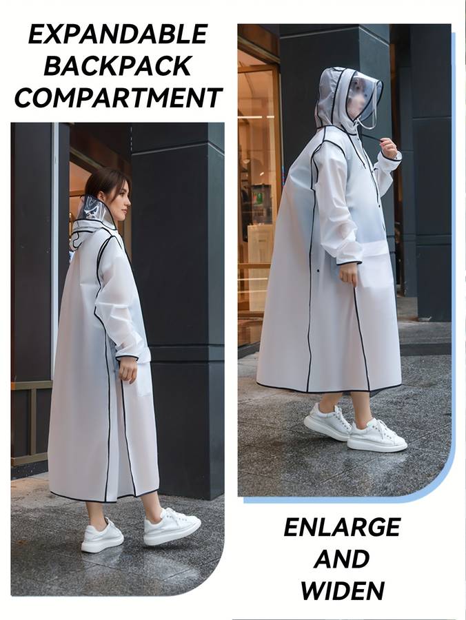 Raincoat Transparent Black Border Size L