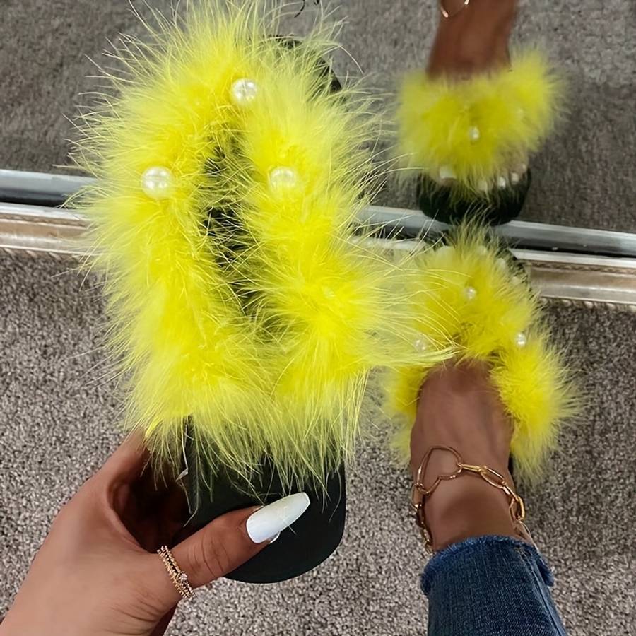 Ladies Summer Flip Flops Yellow Uk 3.5