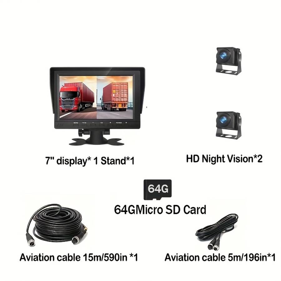 Inch Large Screen Channel Monitoring Dash Cam Featuring Memory Reversing Backup