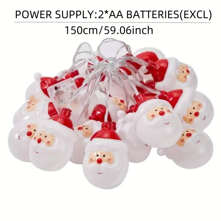 Christmas Lights Warm Light Santa Claus Model 1.5 Meters 10 Lights