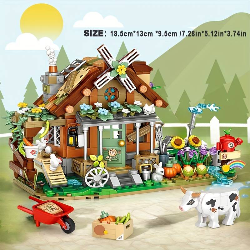 Building Toy Architectural Model Toy Set Style 889Pcs Farm House 1281