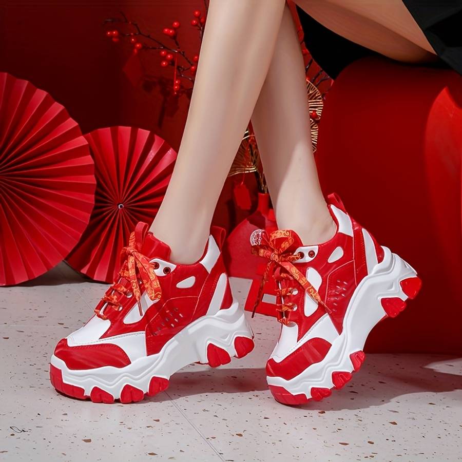 Women S Sneakers Color Red Wedding Shoes Sizeuk 4