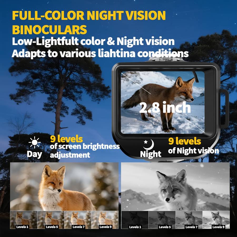 4K Low Light Full Night Vision Handheld Telescope 11 Black