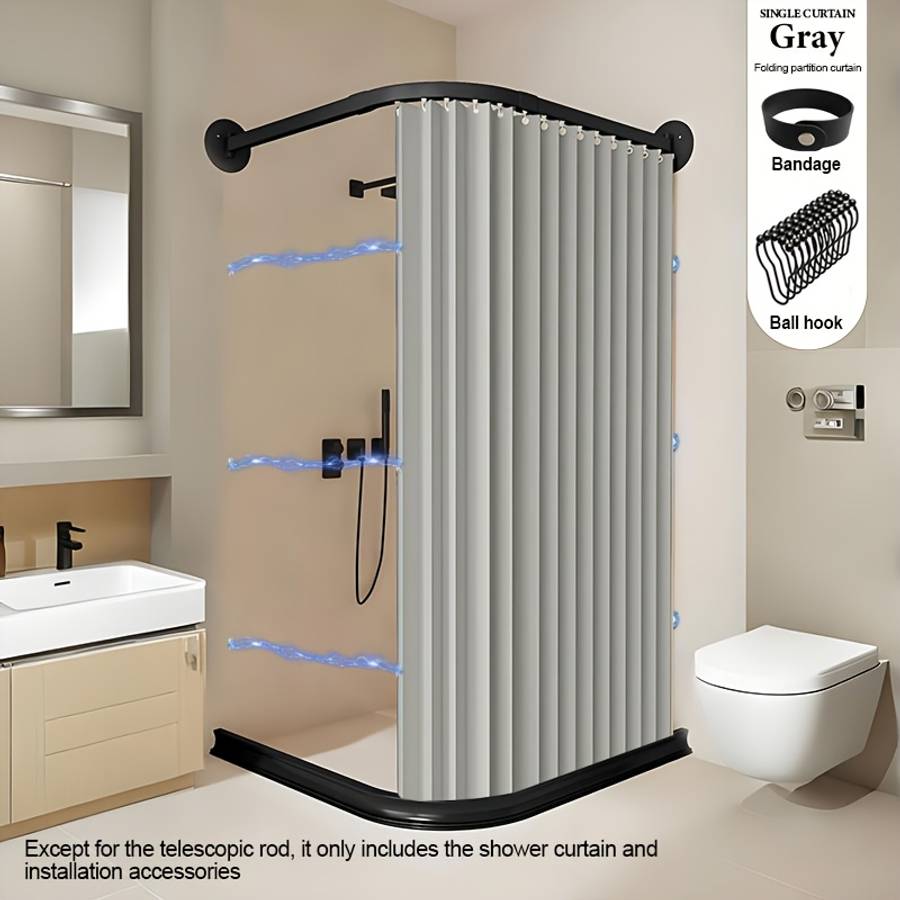 Waterproof Shower Curtain Color Oatmeal Color Size 150.01*200.0 Cm