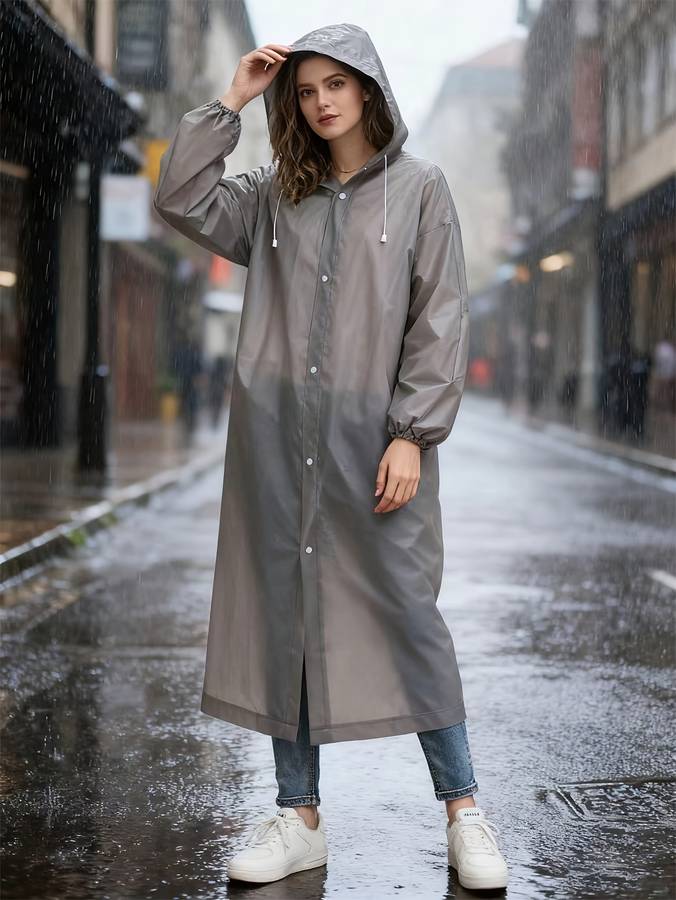 Raincoat Grey Size Asian Onesize