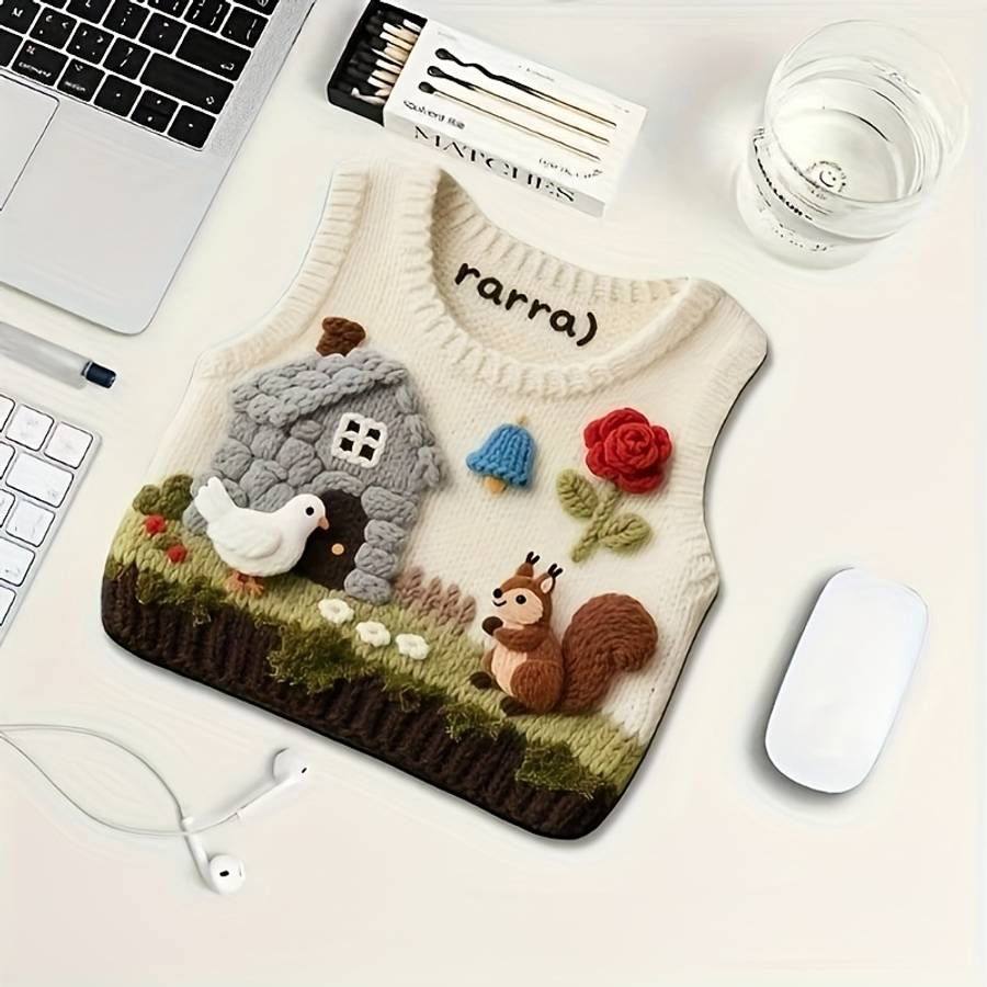 Sleek Washable Cute Style Knitted Sweater Mouse For Pc Gamers White