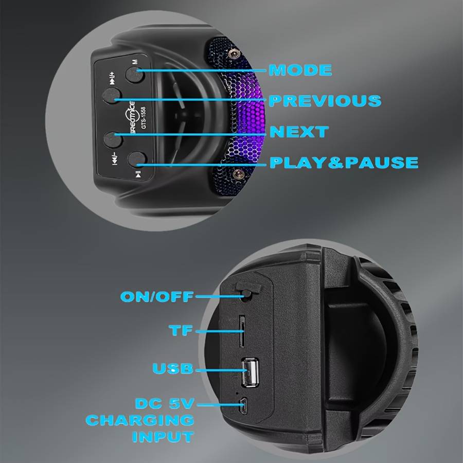 Modern Dual Channel Design Wireless Outdoor Speaker With For Outdoor Party Red