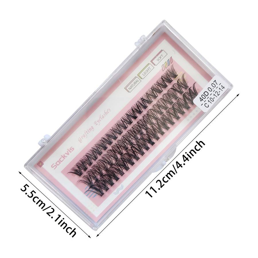 60pcs Natural Volume Individual Lashes Model 40d 007 C 10 12 14mm 14mm