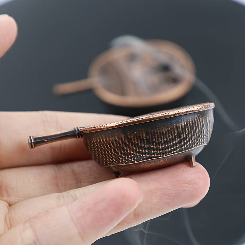 Incense Burner Color  Fan Shaped Gourd Incense Burner   Red Copper
