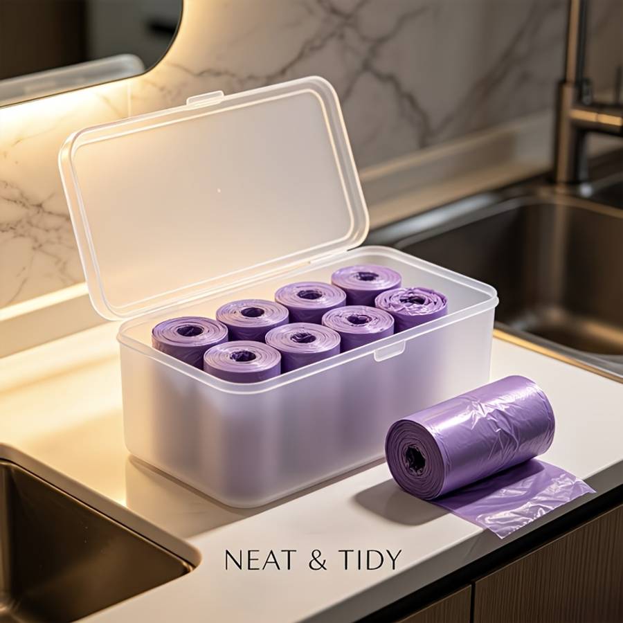 Trash Bag5 Rolls Of 100 Purple Pieces