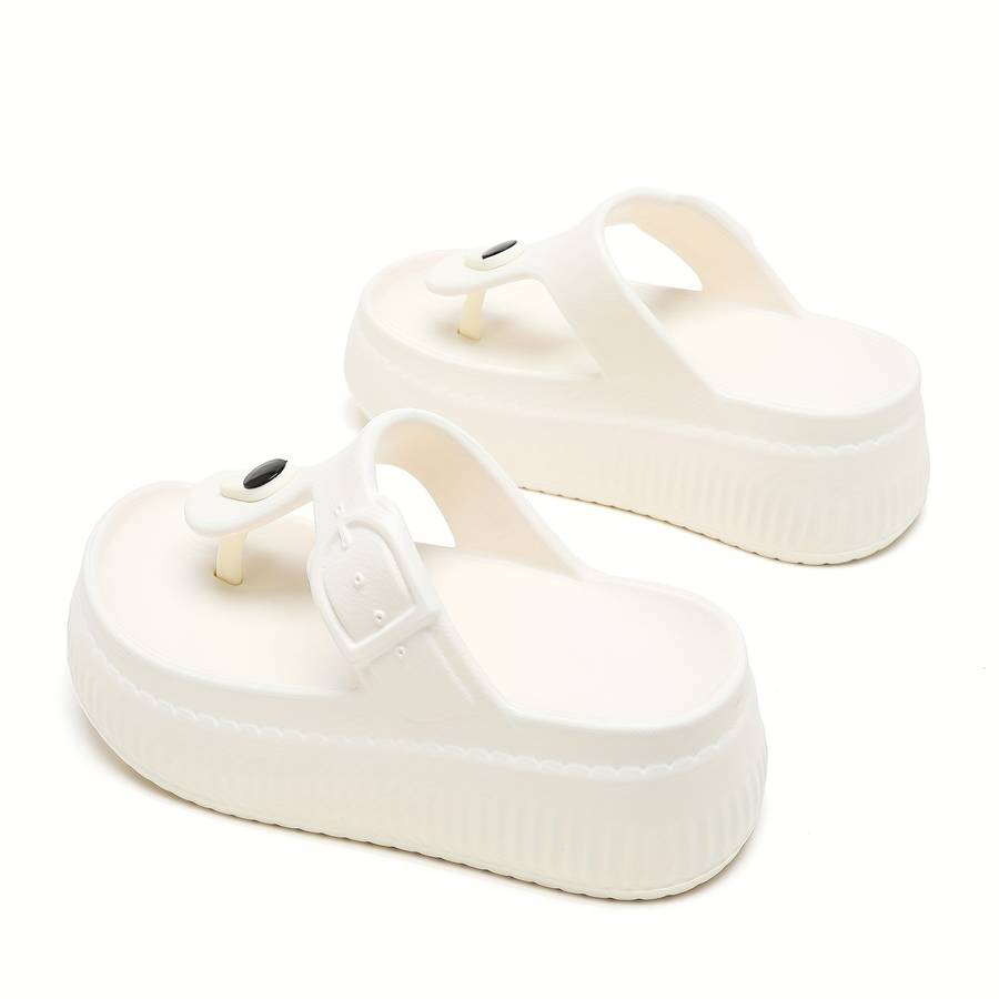 Ladies Summer Flip Flops White Uk 2.5-3