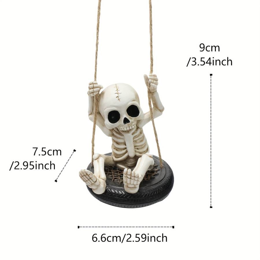 Halloween Decorations Material Resin Antique Swing Tire Skeleton