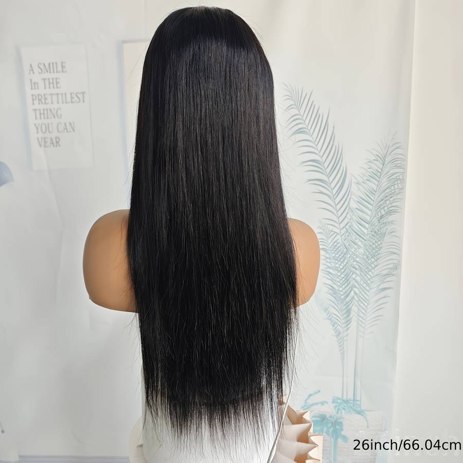 Natural Black Womens Wigs Hair Length 40.64Cm