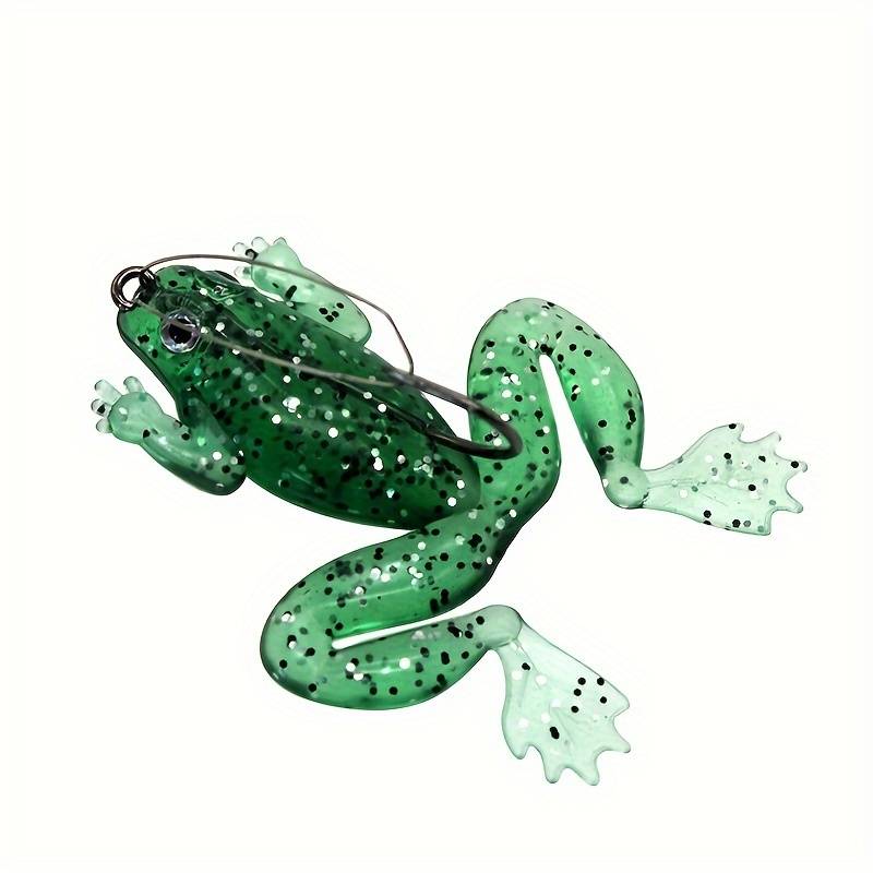1pc Soft Frog Lure with Weedless Hook Realistic Rubber Swim Bait for Freshwater Saltwater F