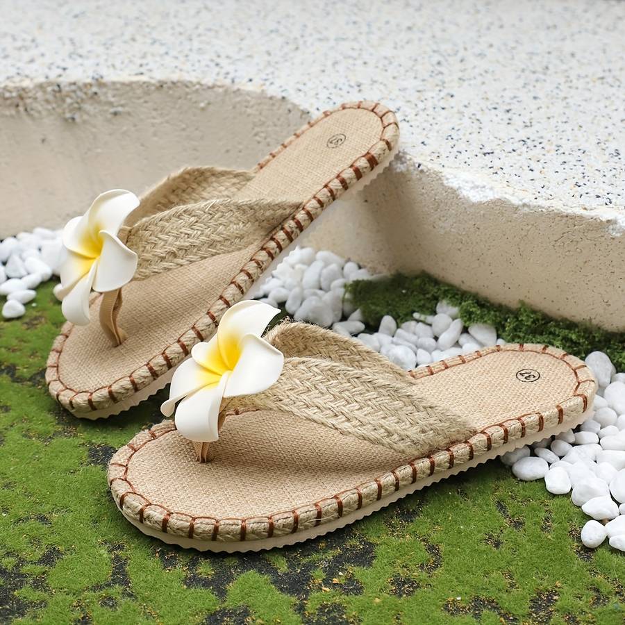 Ladies Summer Flip Flops White Uk 5
