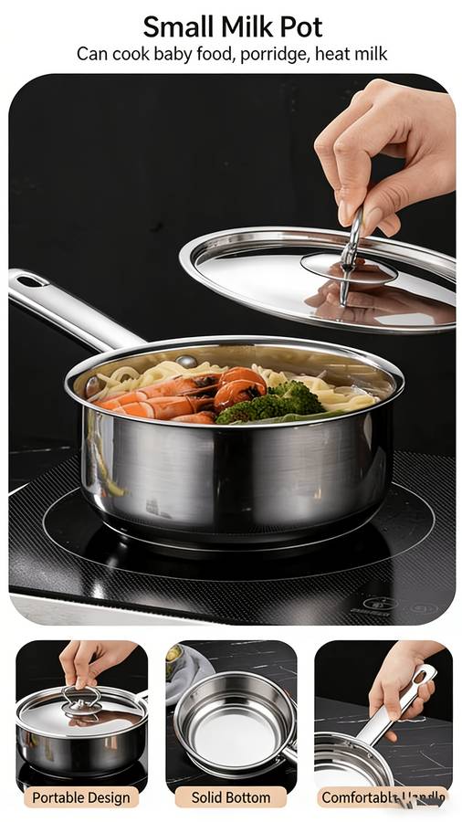 Cookware Pot Color Silvery