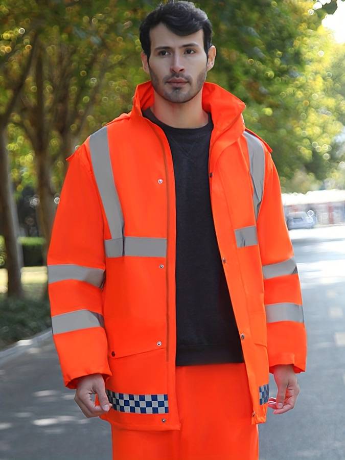 Raincoat Orange Red Size Uk S