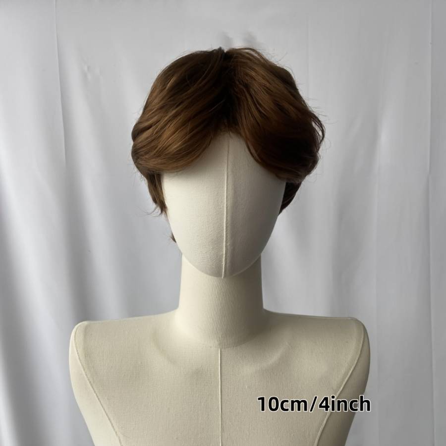 Dark Brown Mens Wigs Hair Length 10.16Cm