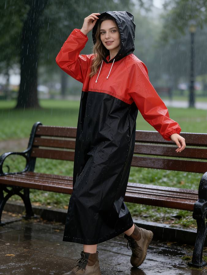 Raincoat Blackred Size Asian Onesize