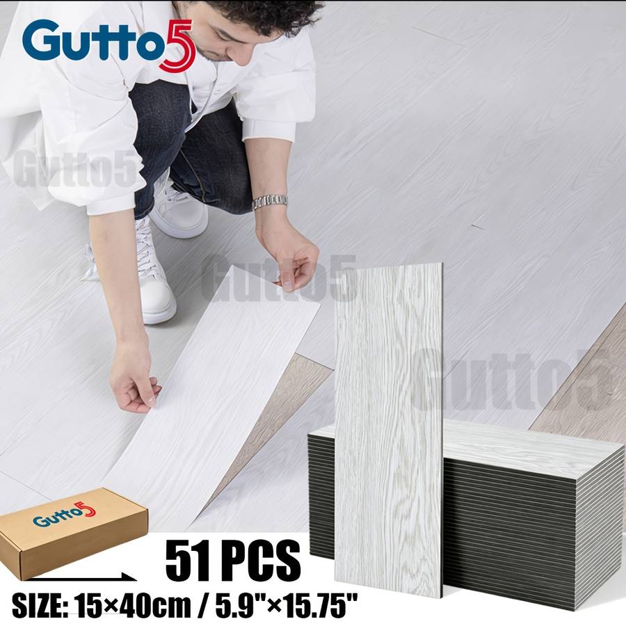 Self Adhesive Floor Stickers Rustic Oak 51 Pcs