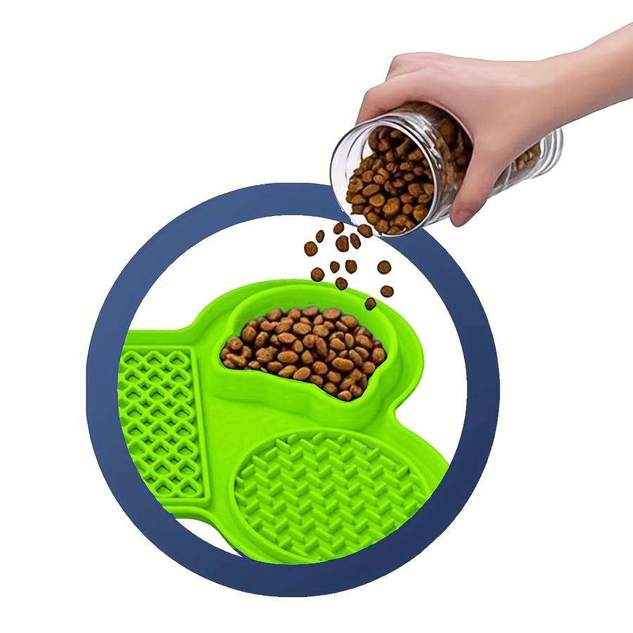 Pet Supplies Color Green   6 Grid Bone Dog Licking Mat