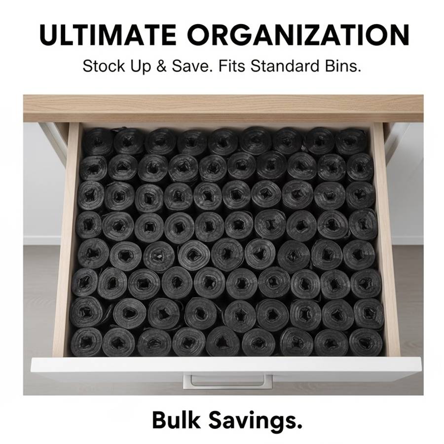 Trash Bag5 Rolls Of 100 Black Pieces