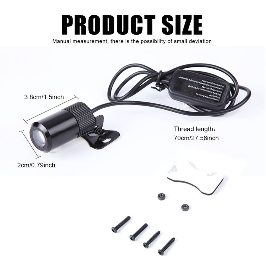 1pc LED Car Projection Light Neon Accent Safety Anti-Collision Lamp 9-36V Hardwired