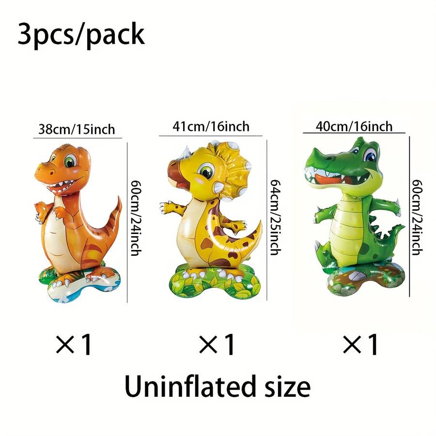 3Pcs Charming Classic Professional Small Base Jurassic Dinosaur For Special Occasions