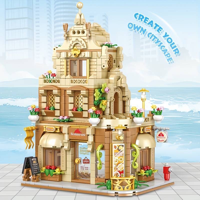 Building Toy Architectural Model Toy Set Model Restaurant Building Blocks No Box