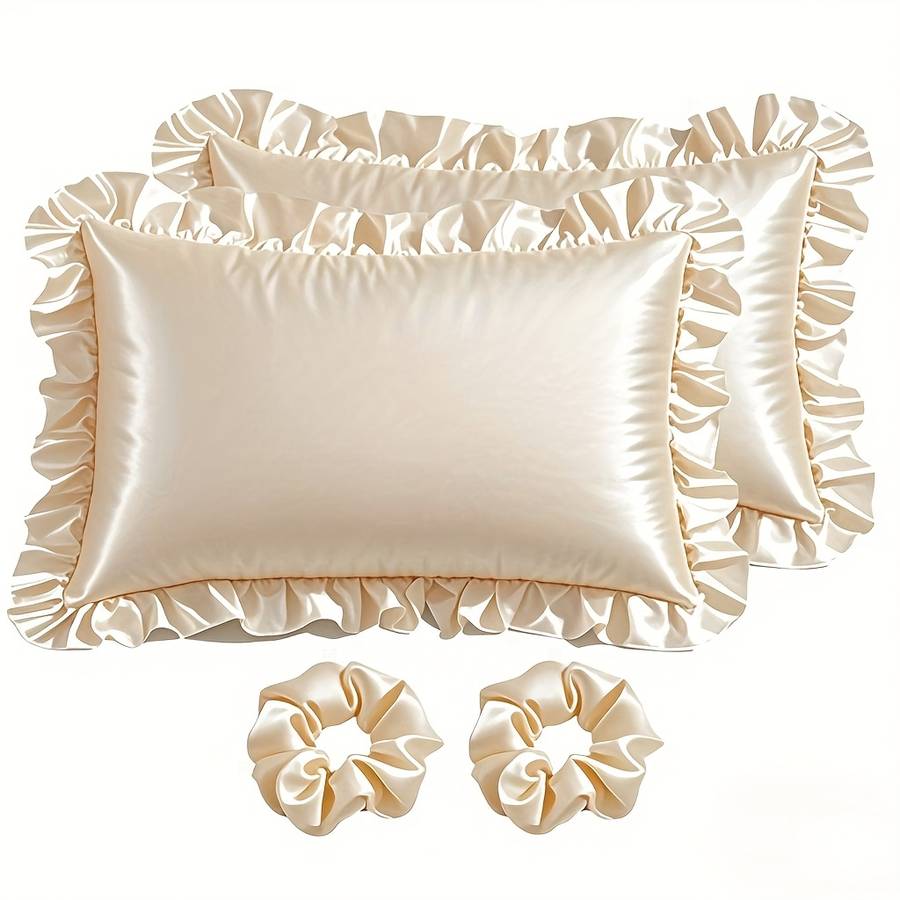 Satin Pillowcase Color No Lace Wine Red Size50Cm*66Cm