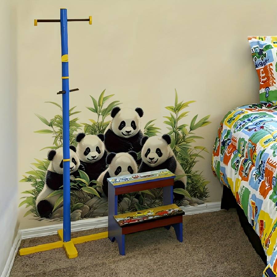 Wall Stickers Style Cute 5 Pandas Wall Sticker