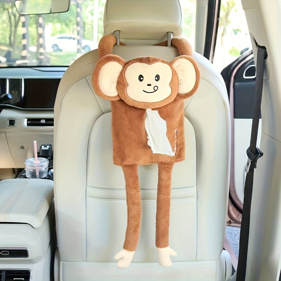 Car Tissue Box  Hanging Tissue Box Large Size Elephant Jade Fox Velvet Blue