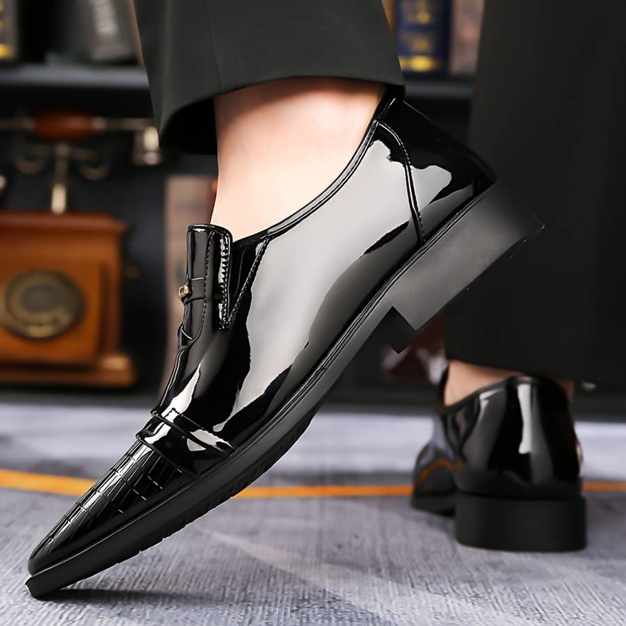 Mens Leather Shoes Color Black Sizeuk 7