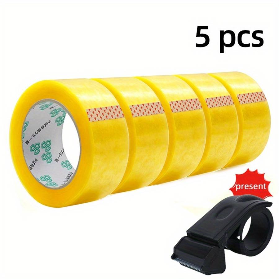 Adhesive Tape Model 5 Rolls Of Slightly Yellow Tape *With Cutter