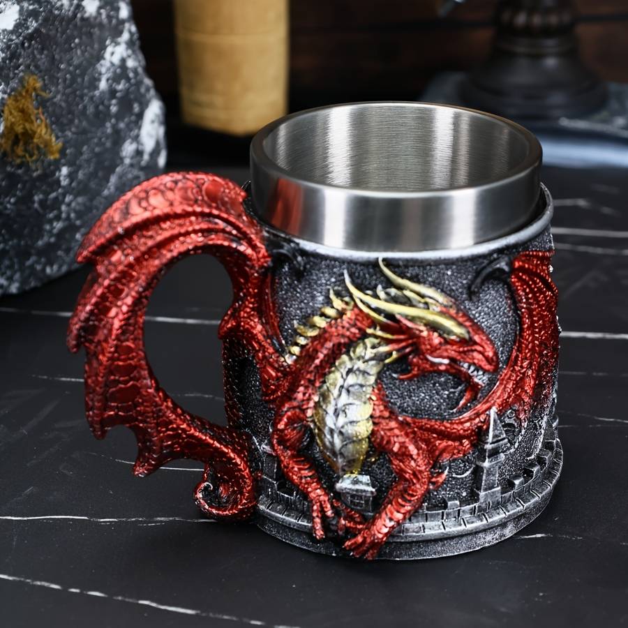 Water Cup Model Dragon Guardian Castle Beer Mug Blue 24033 4 Capacity152Oz 450Ml