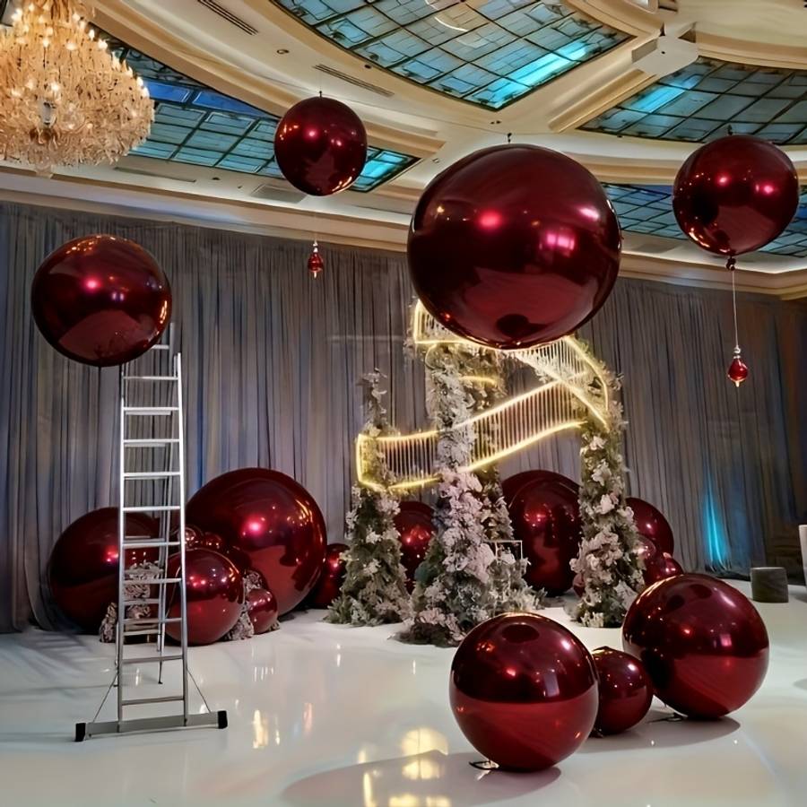 4Pcs Luxury Stylish Versatile Wine Foil Balloons Hydrogen For Festive Celebration