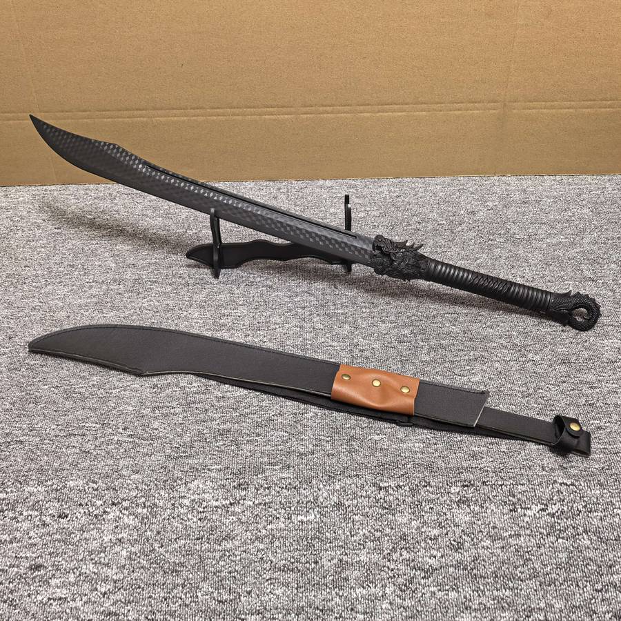 Toy Weapons Color Black Plastic Faucet Long Knife  Add  Display Stand  Add  Pu Leather Case