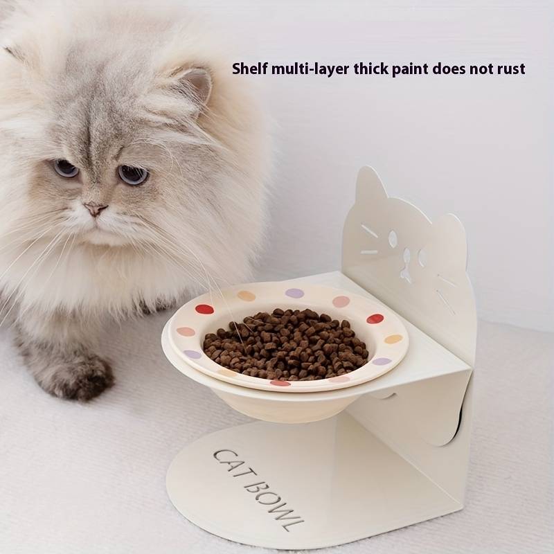 Pet Supplies Color Flying Saucer Bowl  Add   Cat Magnetic Holder  Beige