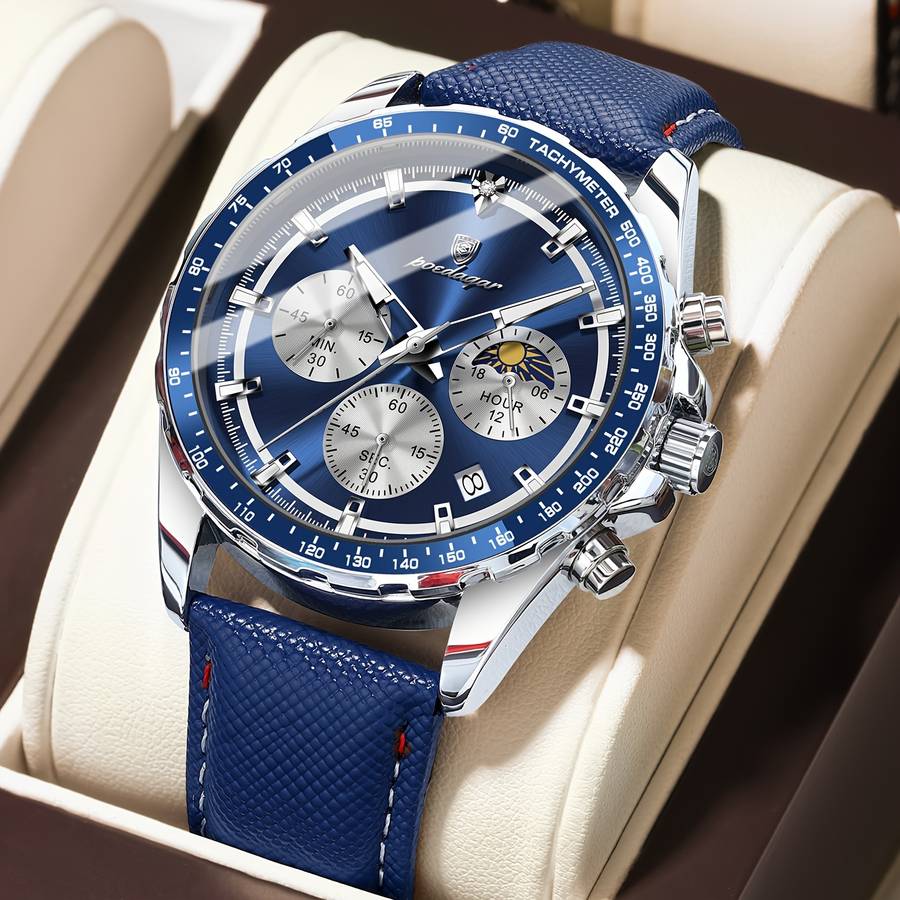 Luxury Luxury Leather Waterproof Men Watch Casual Style 3Atm Water