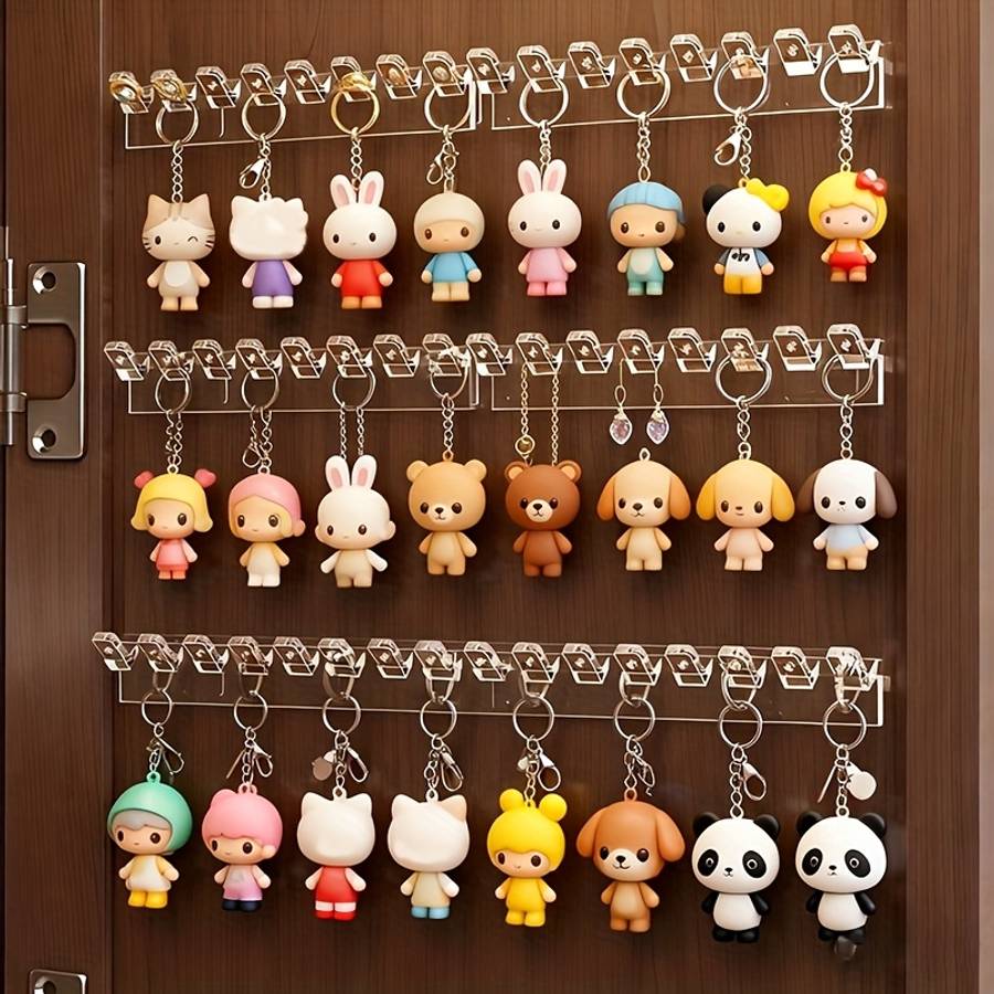 3 Clear Acrylic Wall Mounted Jewelry Organizer Hole Hanger Model 6pcs